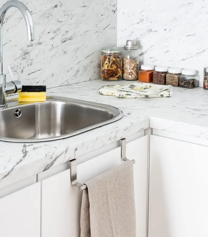 عکس شماره:4 , آویز درب کابینت حوله و دستمال استیل کد 1 (فروش عمده / خرده)