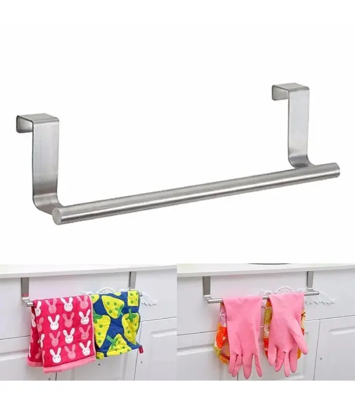 عکس شماره:3 , آویز درب کابینت حوله و دستمال استیل کد 1 (فروش عمده / خرده)