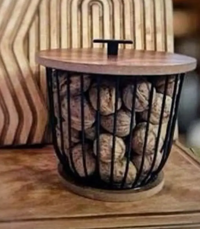 عکس شماره:1 , سبد گردو مدل بلوط درب چوبی کد 1 (فروش عمده / خرده)