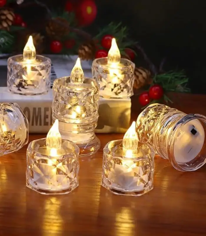 عکس شماره:4 , شمع ال ای دی مدل کریستالی شفاف (فروش عمده / خرده)