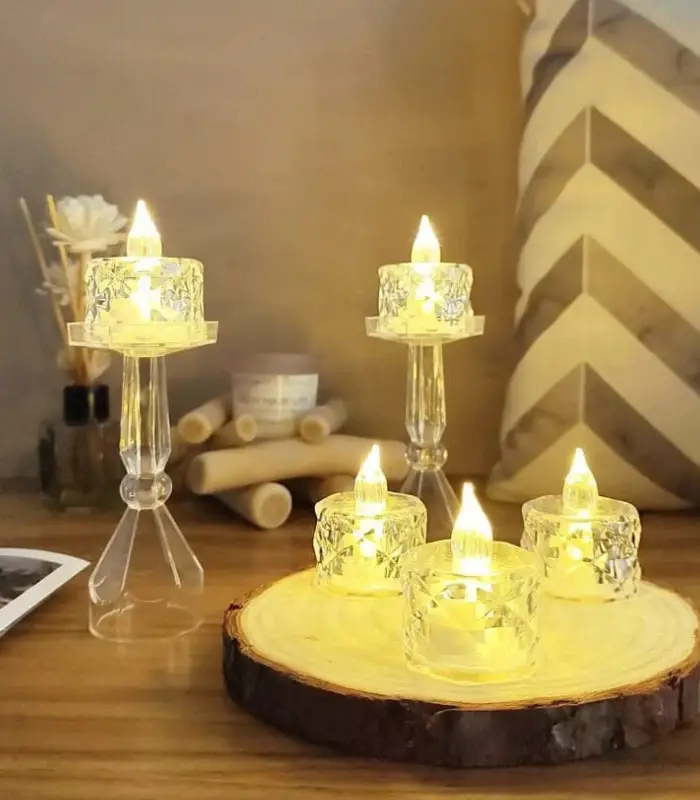 عکس شماره:5 , شمع ال ای دی مدل کریستالی شفاف (فروش عمده / خرده)