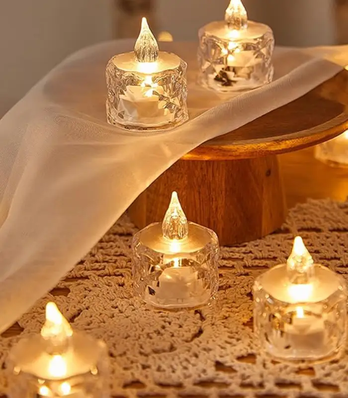 عکس شماره:3 , شمع ال ای دی مدل کریستالی شفاف (فروش عمده / خرده)