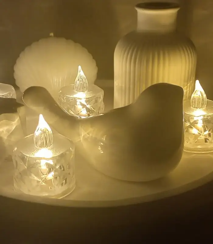 عکس شماره:0 , شمع ال ای دی مدل کریستالی شفاف (فروش عمده / خرده)