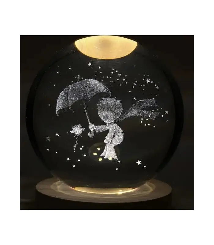 عکس شماره:1 , چراغ خواب رومیزی مدل گوی کریستال طرح شازده کوچولو 2 سایز 6 (فروش عمده / خرده)