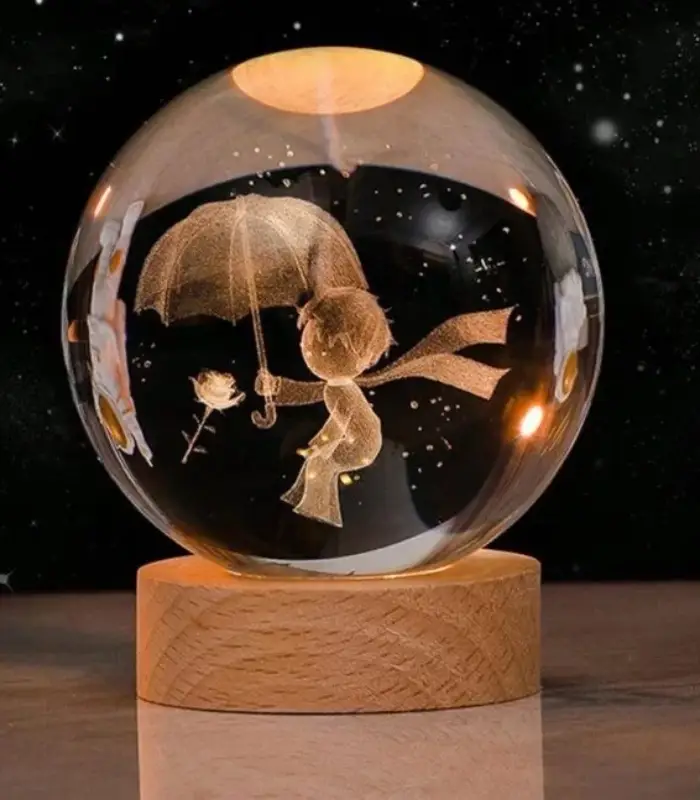 عکس شماره:0 , چراغ خواب رومیزی مدل گوی کریستال طرح شازده کوچولو 2 سایز 6 (فروش عمده / خرده)