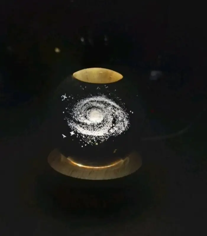 عکس شماره:3 , چراغ خواب رومیزی مدل گوی کریستال طرح کهکشان سایز 6 (فروش عمده / خرده)