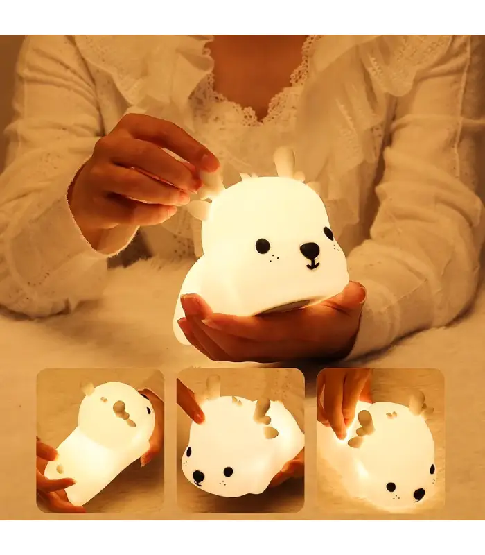 عکس شماره:2 , چراغ خواب سیلیکونی مدل گوزن (فروش عمده / خرده)