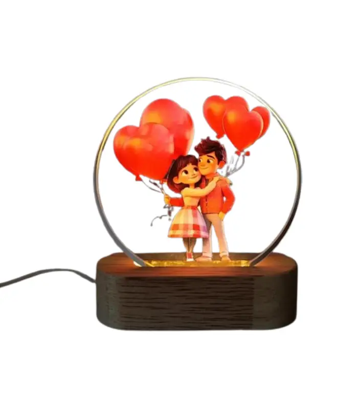 عکس شماره:1 , چراغ خواب کریستالی طرح عاشقانه کد 100975-A5 (فروش عمده / خرده)