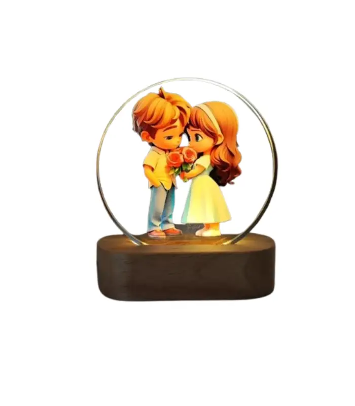 عکس شماره:2 , چراغ خواب کریستالی طرح عاشقانه کد 100975-A5 (فروش عمده / خرده)