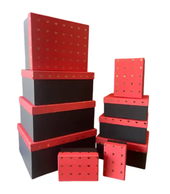 عکس اصلی باکس هدیه طرح Heart بسته 10 عددی (فروش عمده / خرده)