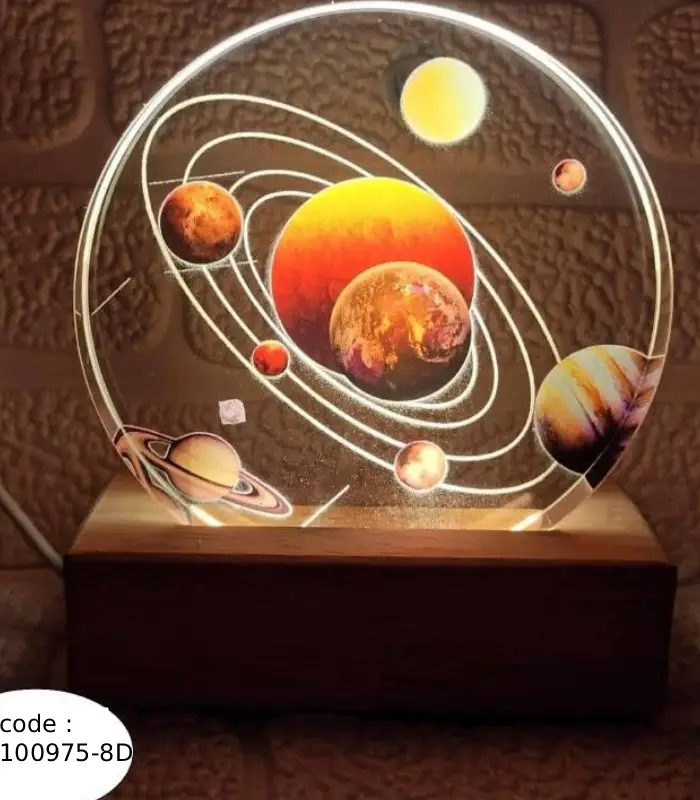 عکس شماره:2 , چراغ خواب کریستالی طرح فضایی مدل دایره کد 100975 (فروش عمده / خرده)