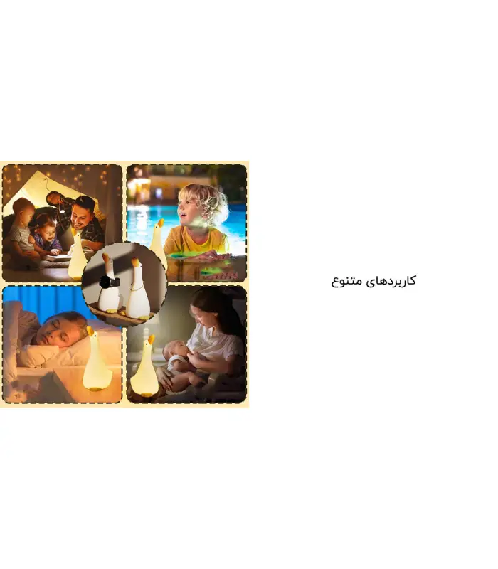عکس شماره:3 , چراغ خواب سیلیکونی مدل اردک شالگردن دار (فروش عمده / خرده)