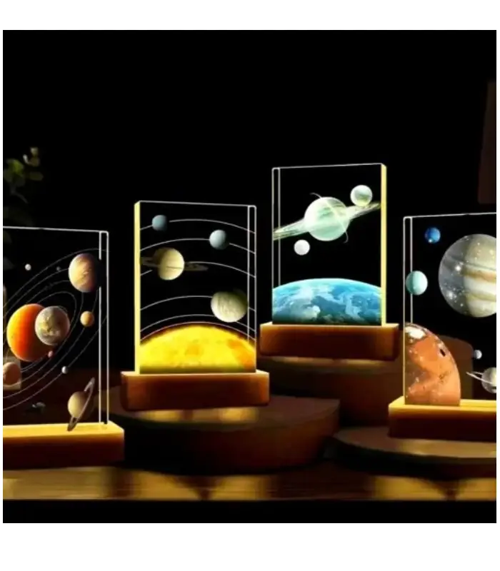 عکس شماره:2 , چراغ خواب کریستالی طرح فضایی کد 100975 (فروش عمده / خرده)