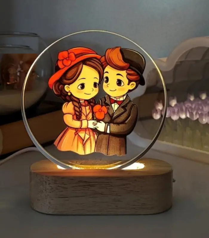 عکس شماره:0 , چراغ خواب کریستالی طرح عاشقانه کد 100975-A5 (فروش عمده / خرده)