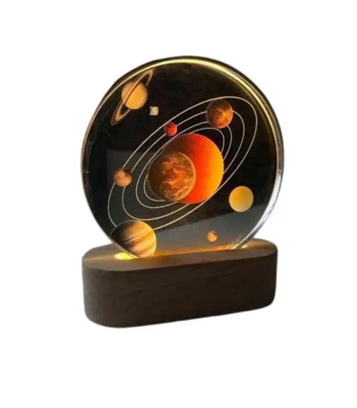 عکس اصلی چراغ خواب کریستالی طرح فضایی مدل دایره کد 100975 (فروش عمده / خرده)