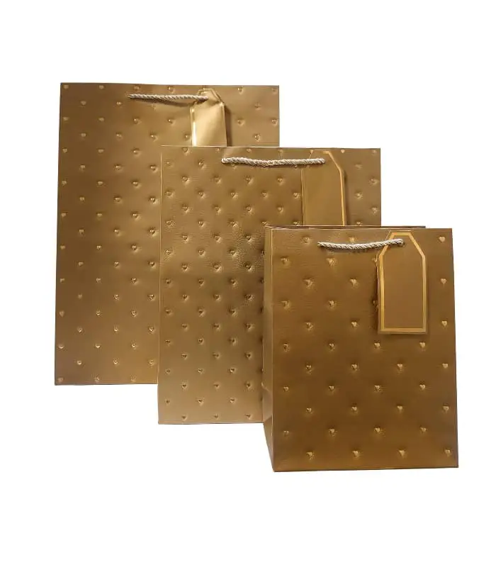 عکس اصلی ساک هدیه مدل چرمی قلبی بسته 3 عددی (فروش عمده / خرده)