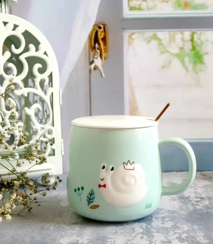 عکس شماره:1 , ماگ سرامیکی درب دار طرح حلزون (فروش عمده / خرده)