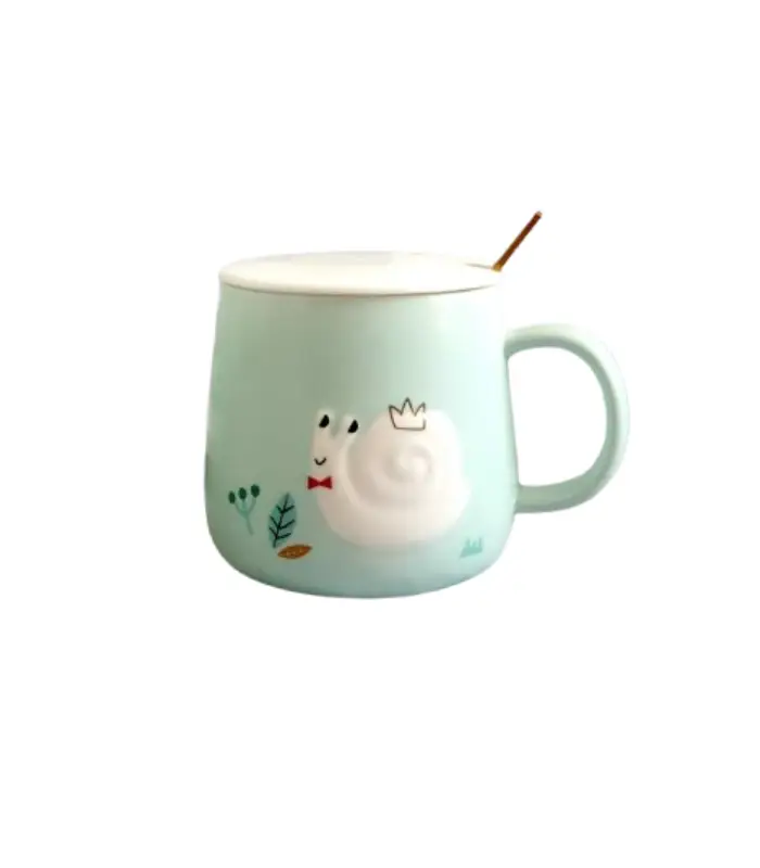 عکس اصلی ماگ سرامیکی درب دار طرح حلزون (فروش عمده / خرده)