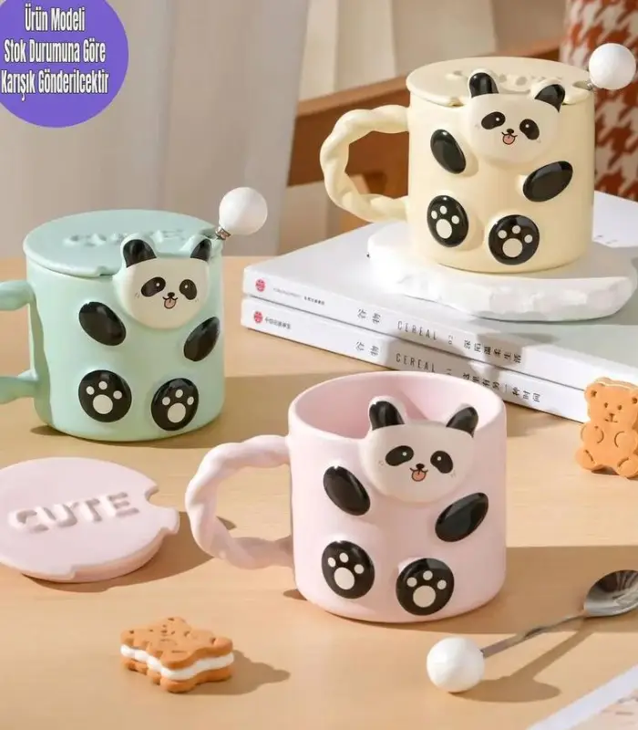 عکس شماره:8 , ماگ سرامیکی درب دار طرح پاندا (فروش عمده / خرده)