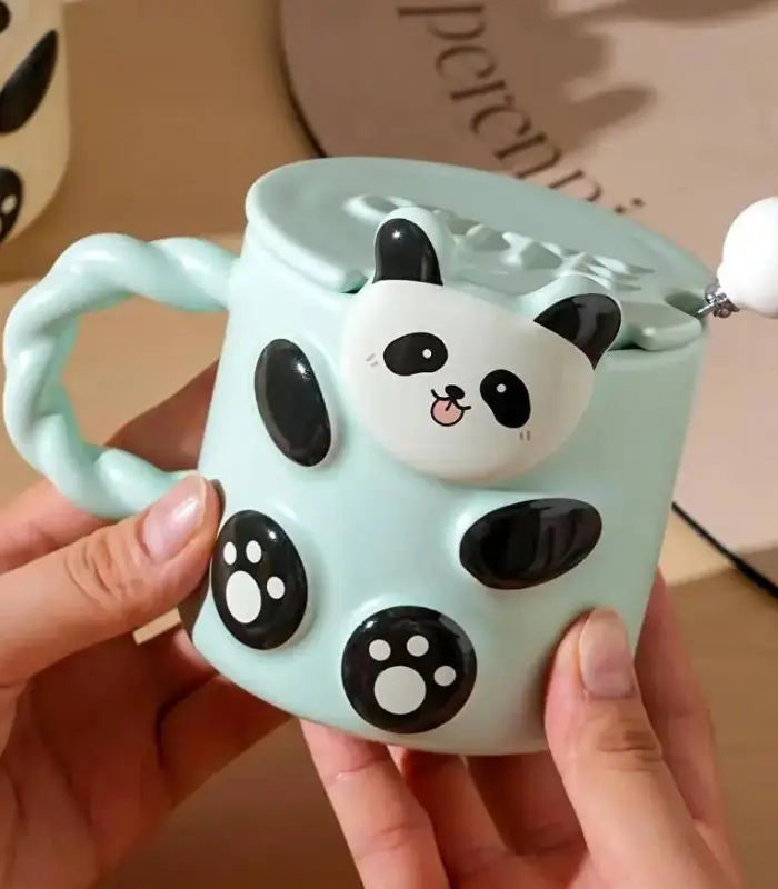 عکس شماره:6 , ماگ سرامیکی درب دار طرح پاندا (فروش عمده / خرده)