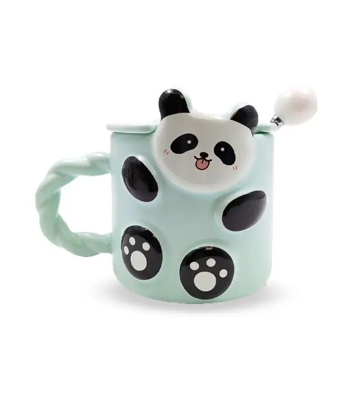 عکس اصلی ماگ سرامیکی درب دار طرح پاندا (فروش عمده / خرده)