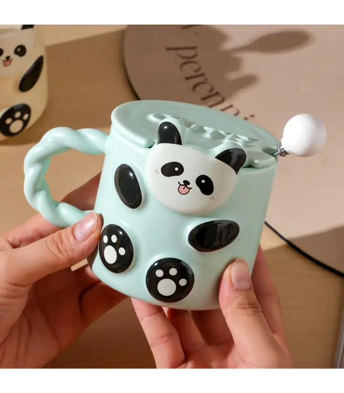 عکس شماره:1 , ماگ سرامیکی درب دار طرح پاندا (فروش عمده / خرده)