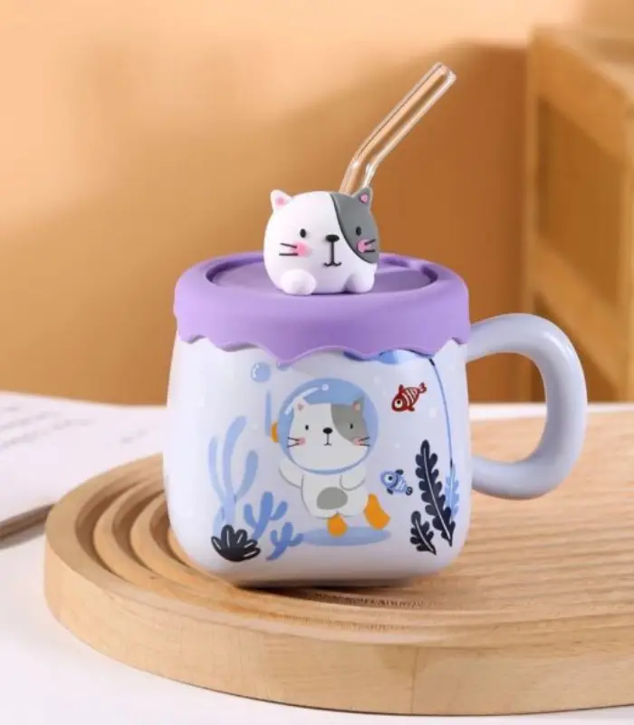 عکس شماره:1 , ماگ سرامیکی درب دار طرح حیوانات کد 907 (فروش عمده / خرده)