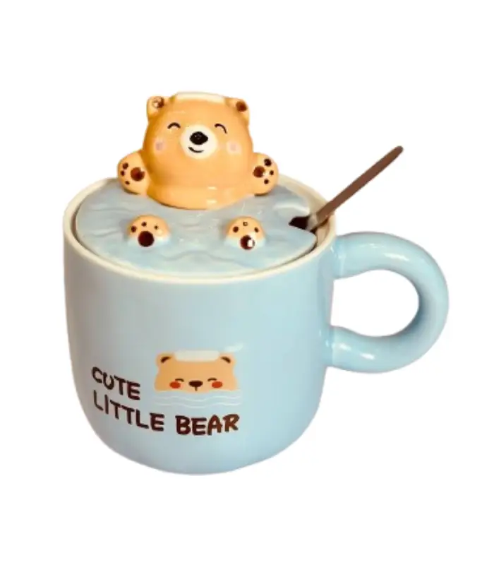 عکس شماره:1 , ماگ سرامیکی درب دار طرح خرس (فروش عمده / خرده)