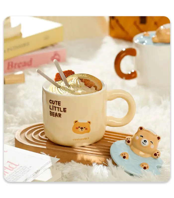 عکس شماره:6 , ماگ سرامیکی درب دار طرح خرس (فروش عمده / خرده)