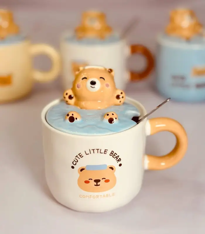 عکس شماره:2 , ماگ سرامیکی درب دار طرح خرس (فروش عمده / خرده)