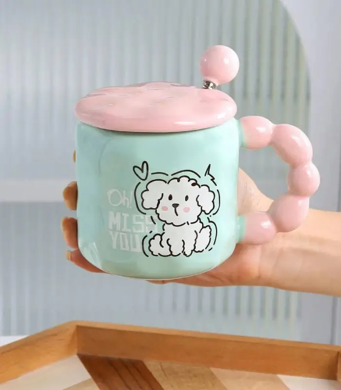 عکس شماره:5 , ماگ سرامیکی درب دار طرح سگ (فروش عمده / خرده)