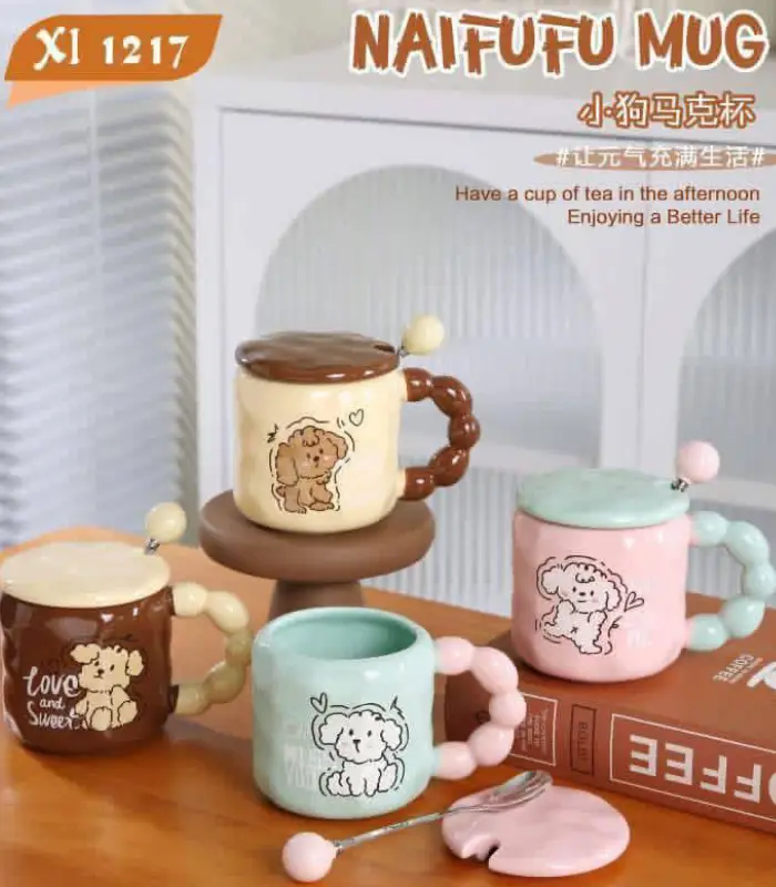 عکس شماره:3 , ماگ سرامیکی درب دار طرح سگ (فروش عمده / خرده)