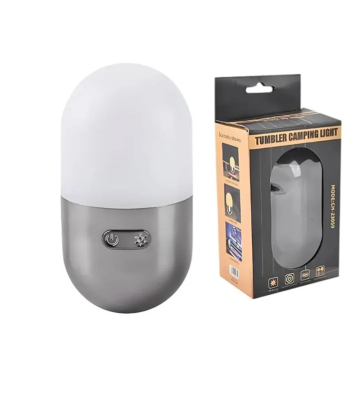عکس اصلی چراغ شارژی Tumbler camping light مدل CH-23059 (فروش عمده / خرده)