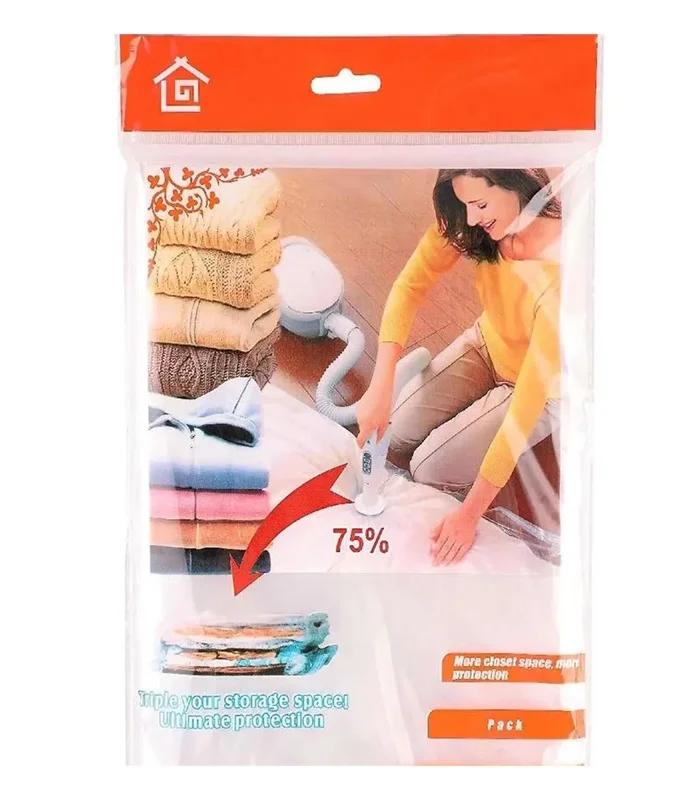 عکس اصلی کیسه وکیوم بگ لباس و پتو سایز 80*110 سانتی متر (فروش عمده / خرده)